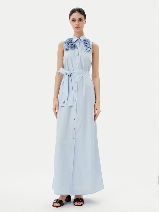 KARL LAGERFELD KARL LAGERFELD Rochie de vară A2W13004 Albastru celest Regular Fit