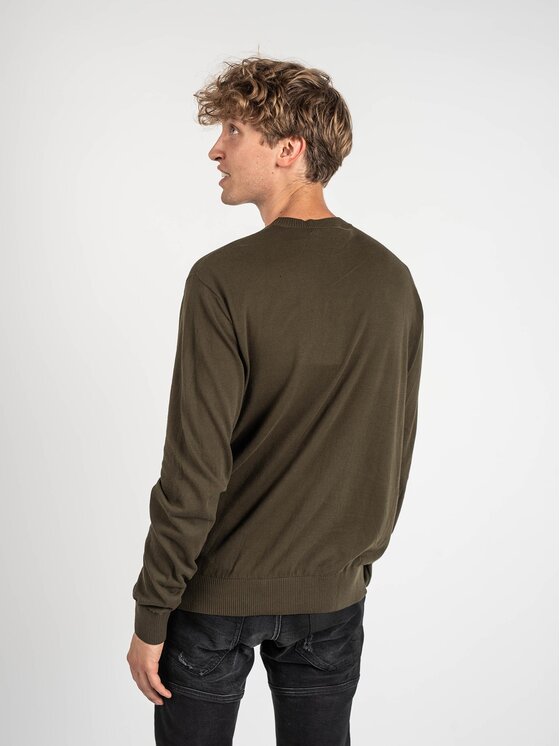Les Hommes Les Hommes Svetr LKK102-606A | Classic Fit Jumper Khaki Regular Fit