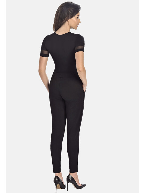 Teyli Teyli Body damskie z siateczką Abby Czarny Regular Fit