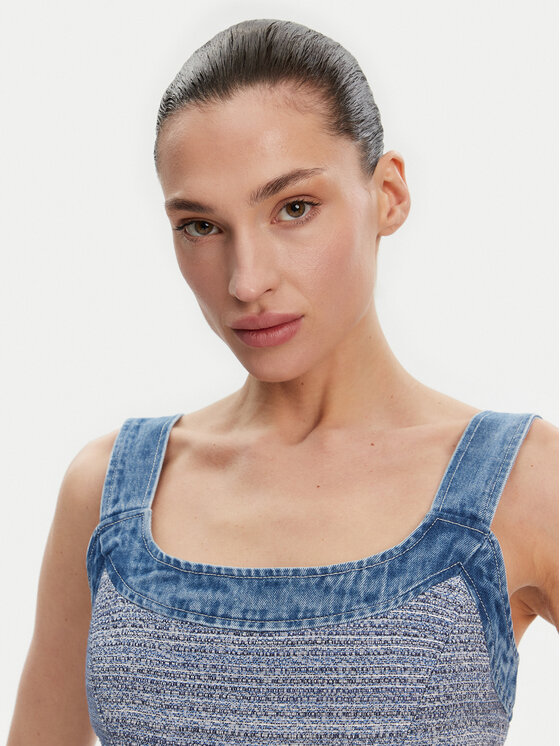 Guess Guess Hétköznapi ruha W5GK77 WH610 Kék Slim Fit