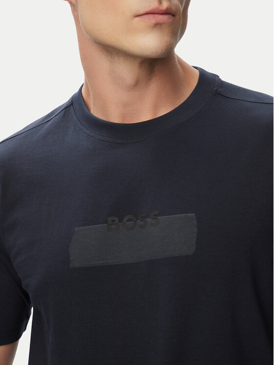 BOSS BOSS Тишърт Logo Tape 50566606 Тъмносин Regular Fit