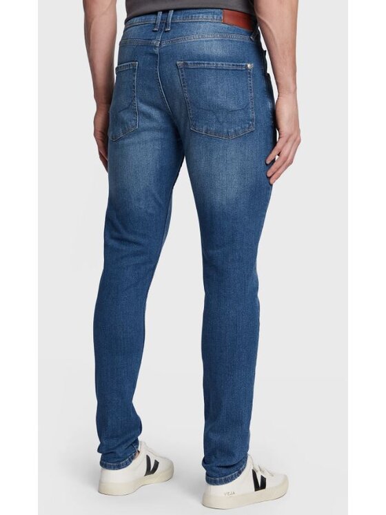 Pepe Jeans Pepe Jeans Kalhoty z materiálu PM206321WN72 000 Modrá Relaxed Fit