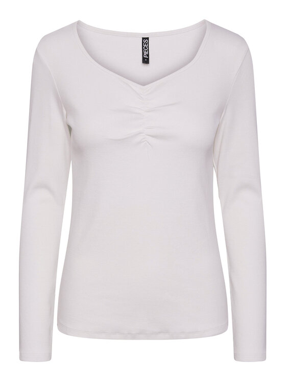 Pieces Pieces Halenka 17135564 Bílá Slim Fit