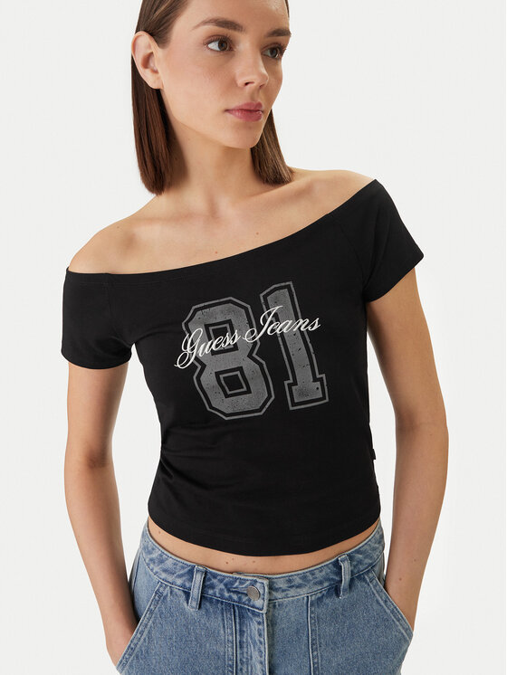 Guess Jeans Guess Jeans T-Shirt W6GI07 J1314 Černá Regular Fit