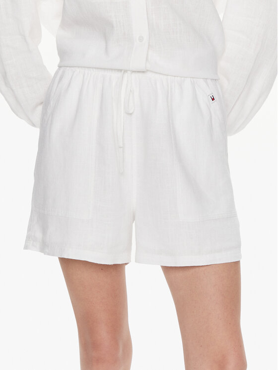 Tommy Jeans Tommy Jeans Σορτς υφασμάτινο DW0DW18334 Λευκό Relaxed Fit