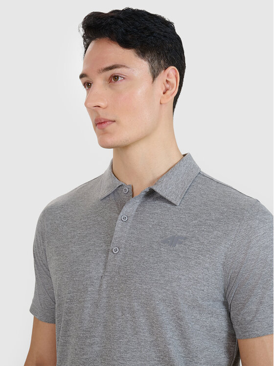 4F 4F Polo MULTI ACTIVE Szary Regular Fit