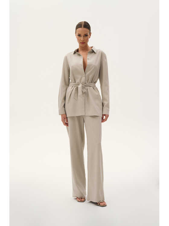 TRIPLES TRIPLES Koszula Porto Grey Szary Oversize