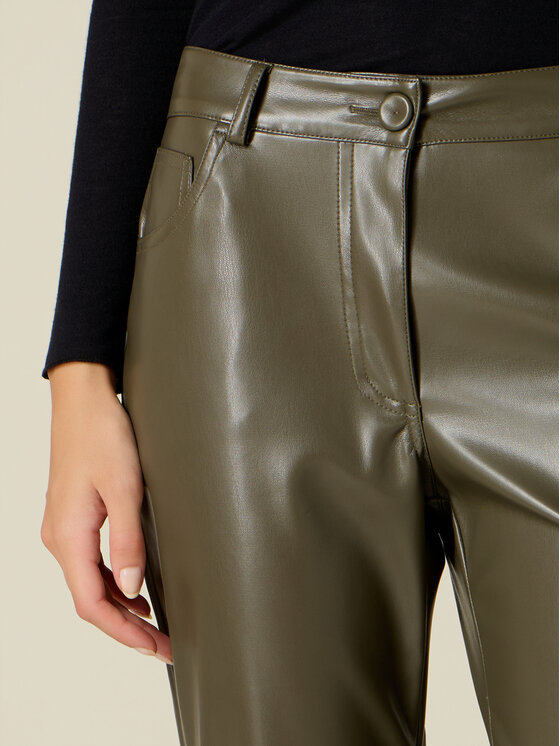 Oltre Oltre Pantaloni di tessuto P302R009424N035 Verde Flare Fit