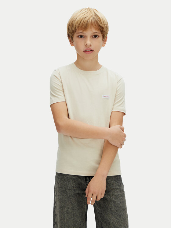 Calvin Klein Jeans Tricou LVCKSJA08B Bej Regular Fit