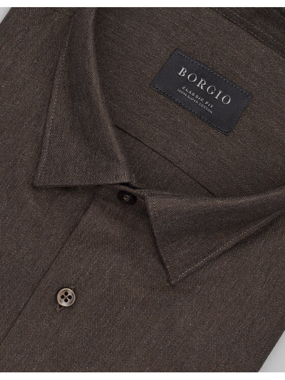 Borgio Borgio Koszula flero_00620 Brązowy Classic Fit