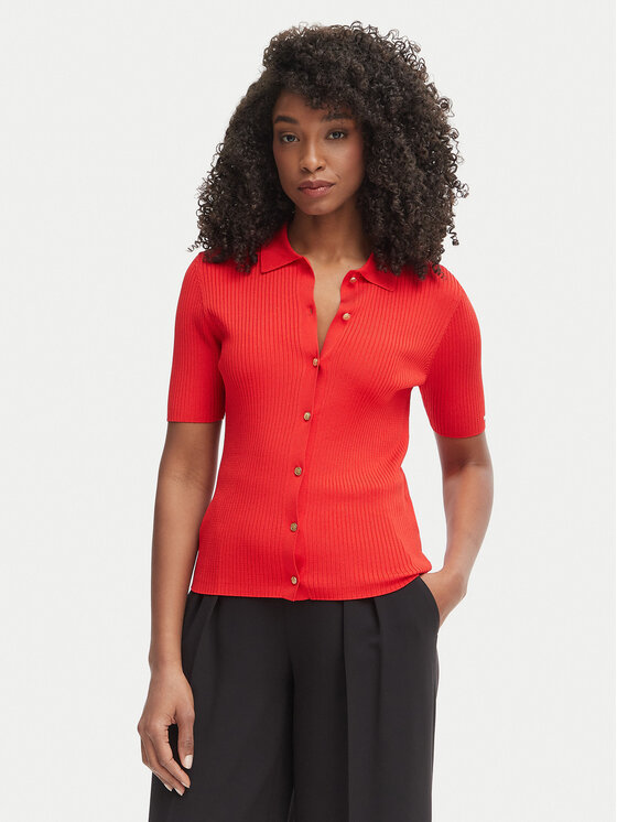 Tommy Hilfiger Tommy Hilfiger Кардиган WW0WW48482 Червен Slim Fit