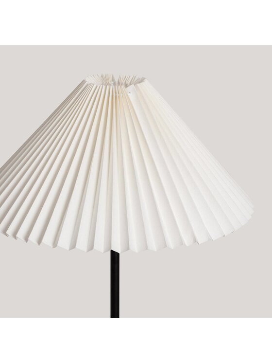 MIAhome MIAhome Lampa podłogowa z drewna z plisowanym kloszem Leonessa Brązowy