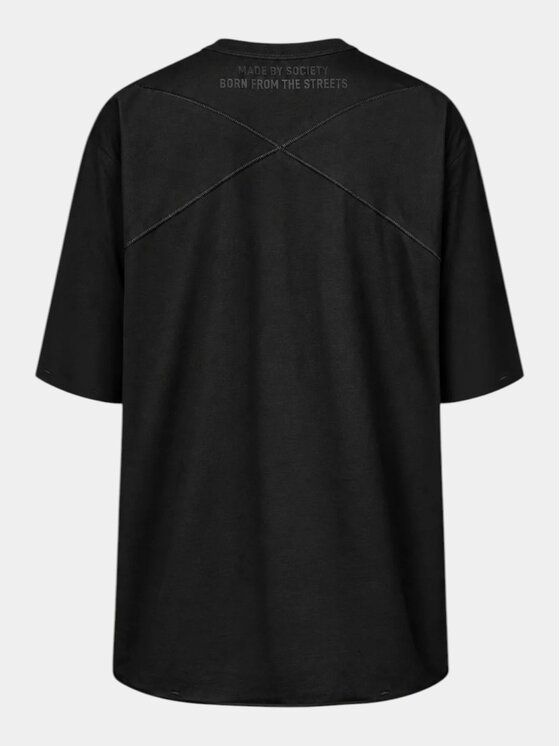 MADE BY SOCIETY MADE BY SOCIETY T-Shirt Crossline BORN FROM THE STREETS - T18042 Czarny Basic Fit