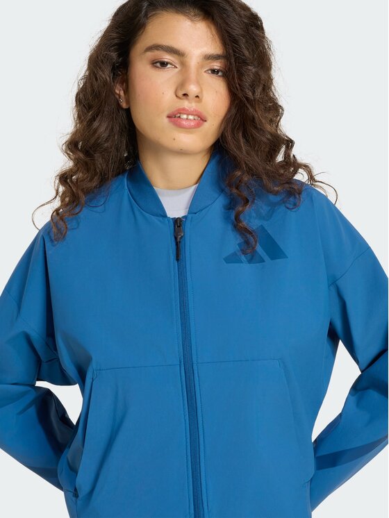 adidas adidas Kurtka bomber 159196 Niebieski jasny Loose Fit