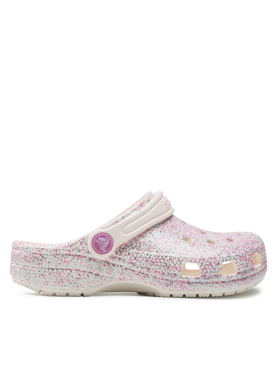 Crocs Șlapi Classic Glitter Clog K 206993 Alb | Modivo.ro