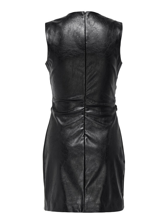 ONLY ONLY Rochie din imitație de piele Mone 15360231 Negru Slim Fit