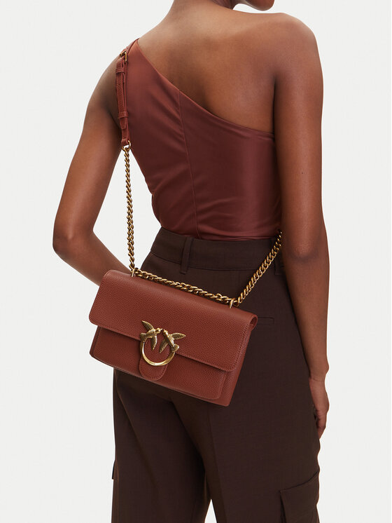 PINKO PINKO Borsetta Love One Soft Mini AI 24-25 PLTT 104528 A29Q L84Q Marrone