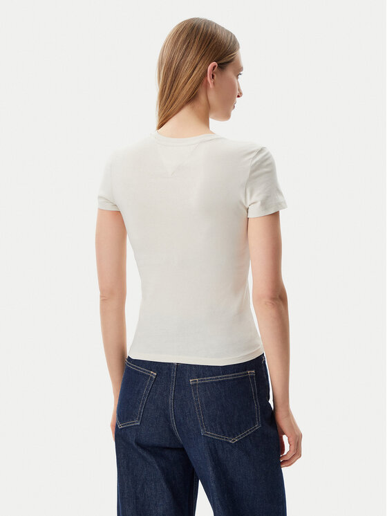 Tommy Jeans Tommy Jeans T-Shirt DW0DW20459 Μπεζ Slim Fit