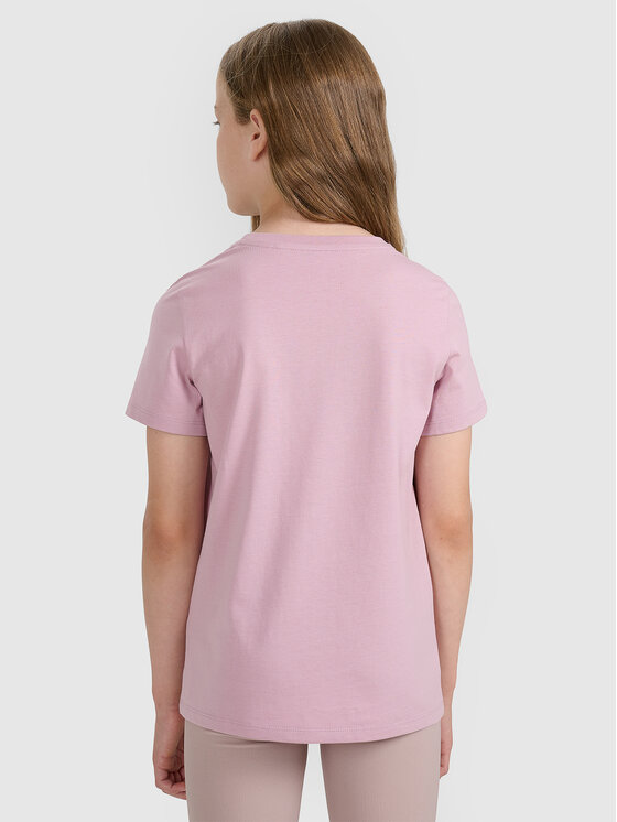 4F 4F T-Shirt BASIC+ Różowy jasny Oversize