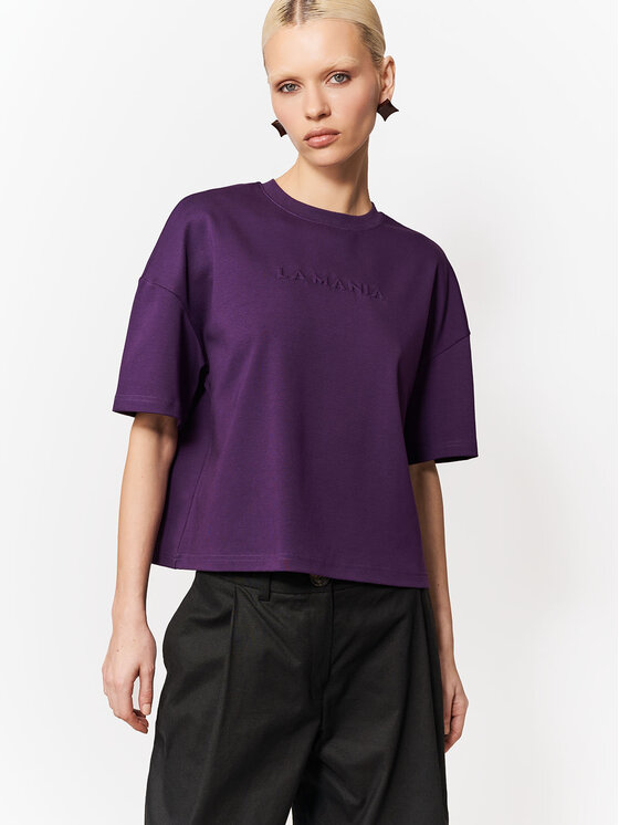La Mania La Mania T-Shirt RODNEY Fioletowy Basic Fit