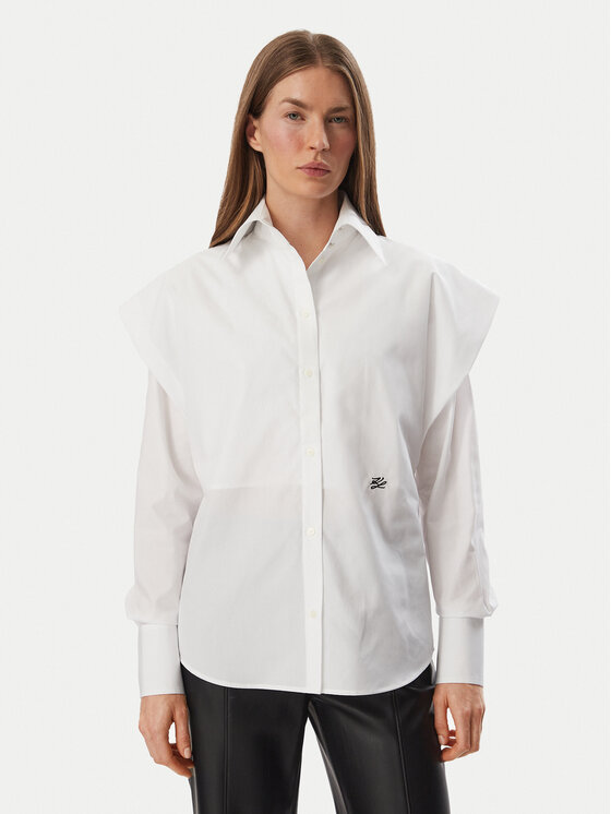 KARL LAGERFELD KARL LAGERFELD Πουκάμισο B4W11009 Λευκό Regular Fit