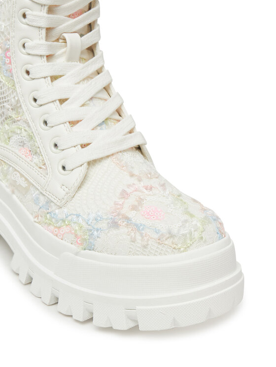 Buffalo Buffalo Schnürstiefeletten Aspha Rld Bloom 1622576 Weiß