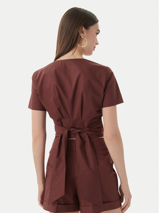 Patrizia Pepe Patrizia Pepe Bluzka 2C1672/A9B9-B887 Brązowy ciemny Regular Fit
