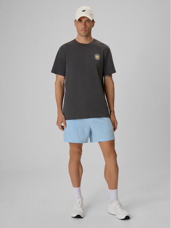 4F 4F T-Shirt CATCH THE WAVE Szary ciemny Regular Fit