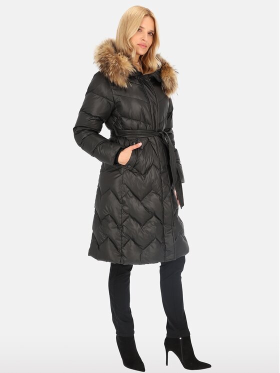 Perso Perso Kurtka damska BLH241011FXR Czarny Regular Fit