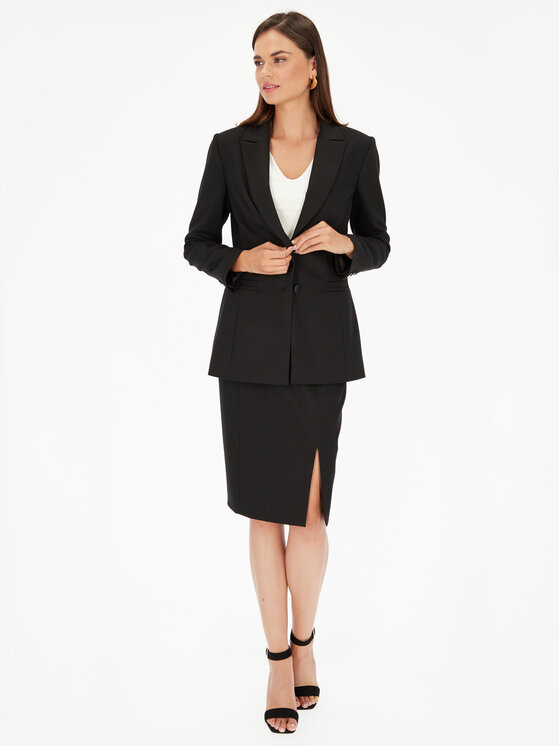 Potis & Verso Potis & Verso Marynarka Nesi Czarny Slim Fit