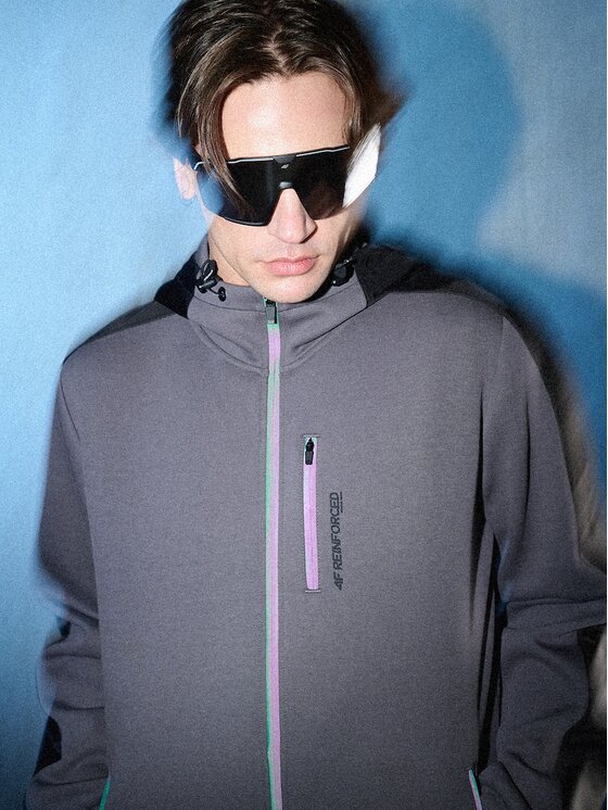 4F 4F Bluza IN MOTION Szary Regular Fit