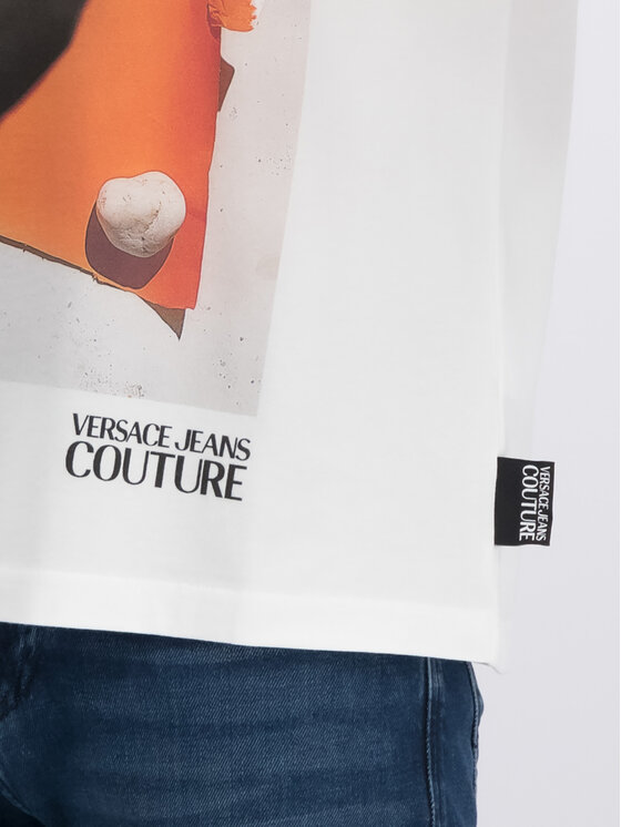 Versace Jeans Couture Versace Jeans Couture Tricou Unisex B2HUA7VG Alb Regular Fit