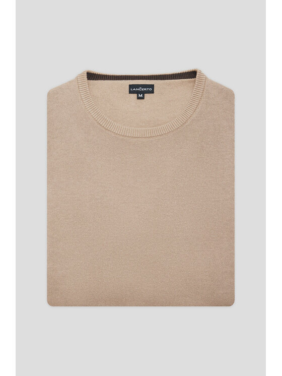 Lancerto Lancerto Sweter Simen SW073224000054 Beżowy Regular Fit