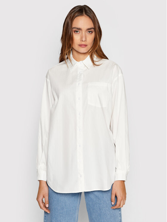 NA-KD NA-KD Πουκάμισο Basic 1018-008584-0001-581 Λευκό Oversize