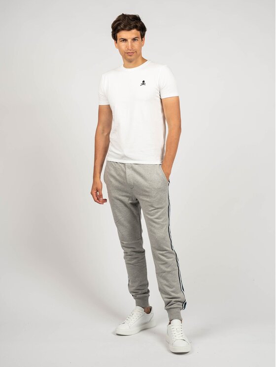 Les Hommes Les Hommes Kalhoty z materiálu UHJ101752U | Jogging Pants Šedá Slim Fit