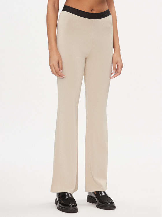 Liu Jo Sport Liu Jo Sport Pantaloni di tessuto TA4011 MS014 Beige Bootcut Fit