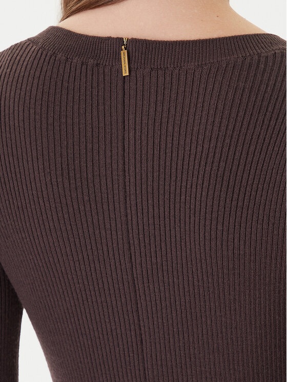 MICHAEL Michael Kors MICHAEL Michael Kors Pletena obleka MF5835G4VR Rjava Slim Fit