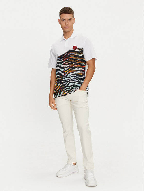 Just Cavalli Just Cavalli Polokošeľa 76OAG6R1 Biela Regular Fit