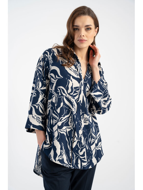 CLICK CLICK Koszula 10-6817 Granatowy Regular Fit