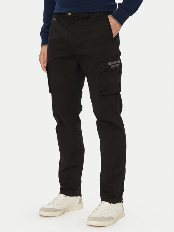 Aeronautica Militare Pantaloni cargo 262PA1329UCT02443 Negru Regular Fit