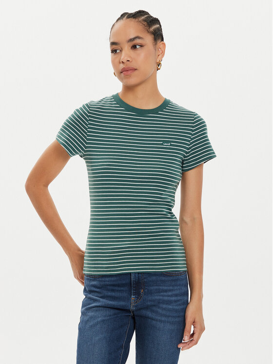 Levi's® Levi's® T-Shirt Essential Housemark 000KK-0004 Grün Slim Fit