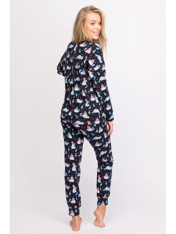 LaLupa LaLupa Piżama LA146 Granatowy Comfort Fit