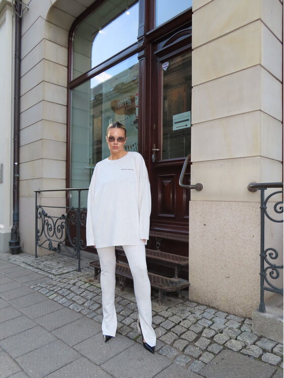 Magda Matyja Magda Matyja Bluzka JETLAG LONGSLEEVE GREY Szary Oversize