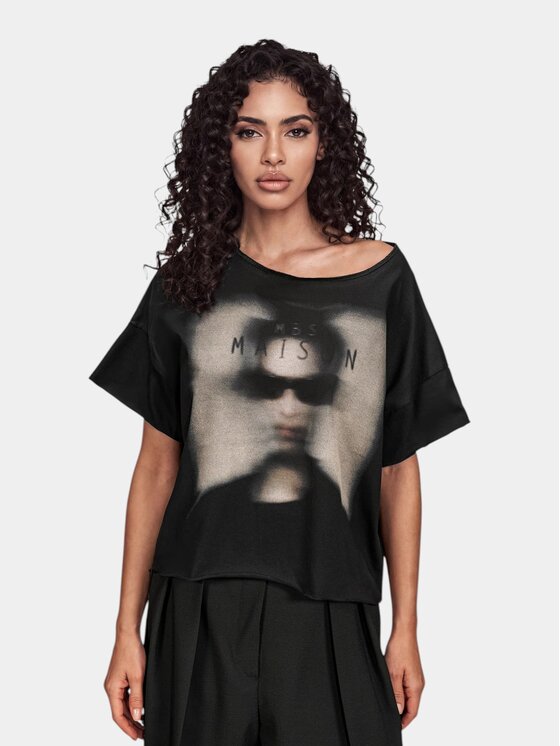 MADE BY SOCIETY MADE BY SOCIETY T-Shirt T27933JS1689991-TRICOU Czarny Basic Fit