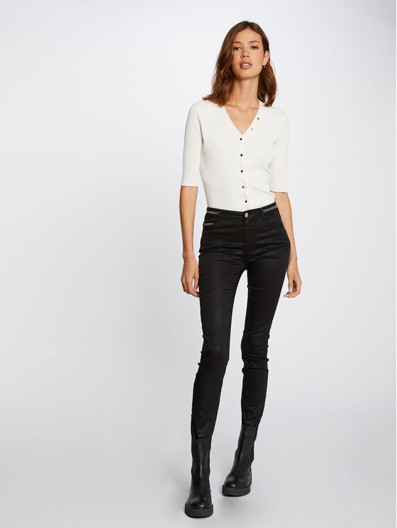 Morgan Morgan Kalhoty z materiálu 212-PALONA Černá Slim Fit