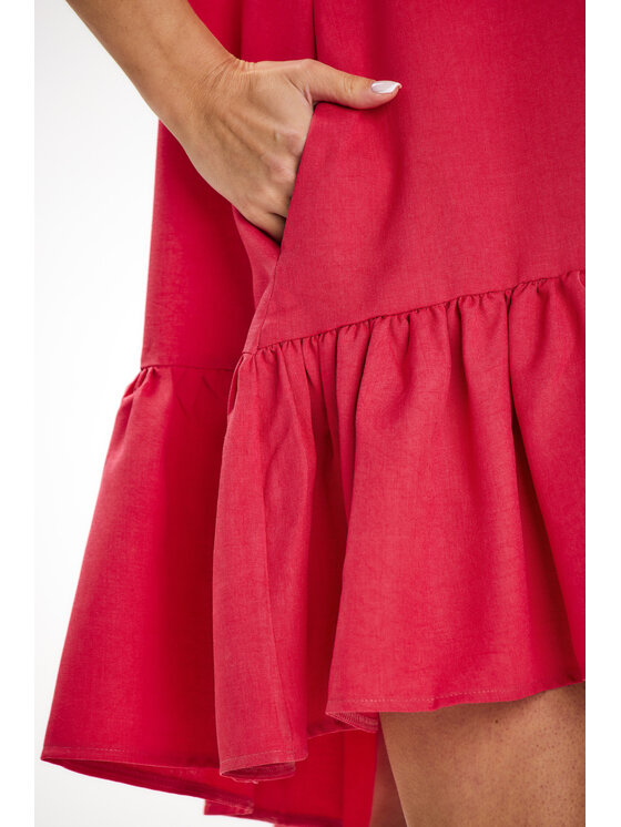 Awama Awama Sukienka letnia A648 Fioletowy Basic Fit