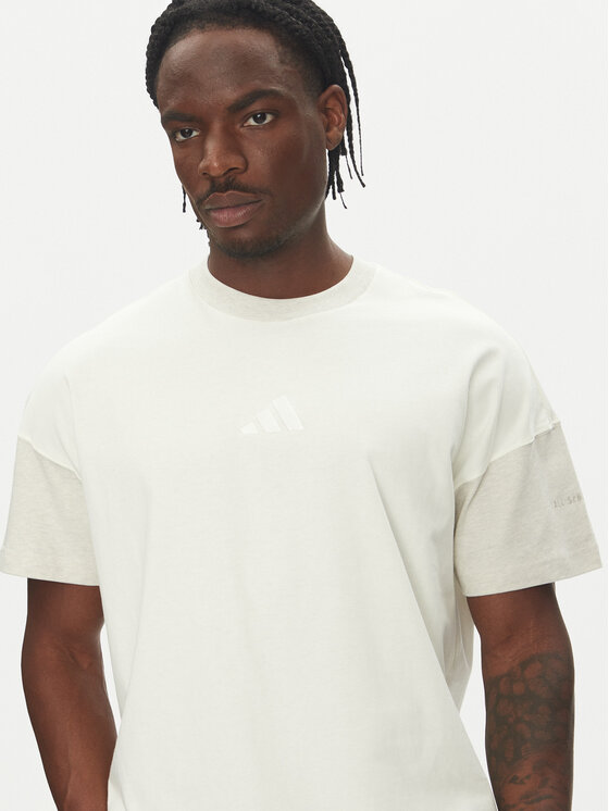 adidas adidas T-krekls ALL SZN Colorblock JJ3679 Balts Loose Fit