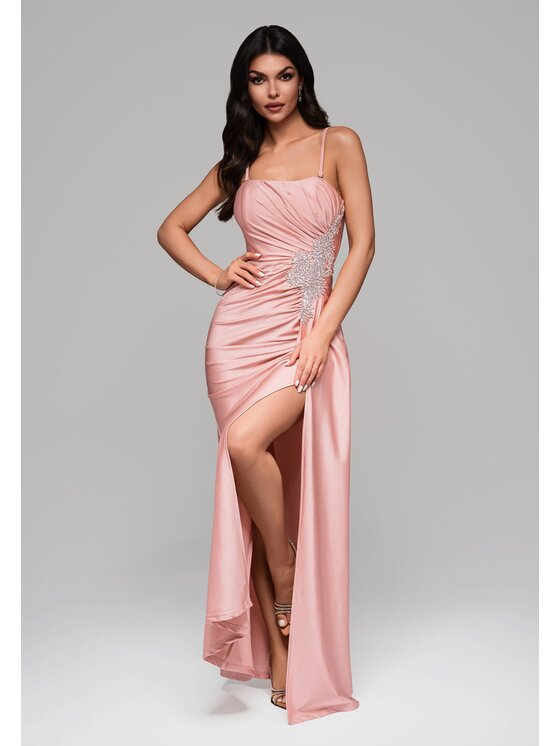 Ombre Ombre Sukienka wieczorowa LA-OM-DLR137 Różowy Regular Fit