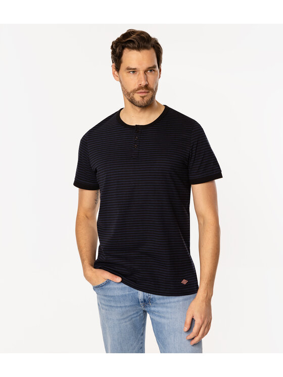 Lee Cooper Lee Cooper T-Shirt HENLEY4 1160 Niebieski Regular Fit