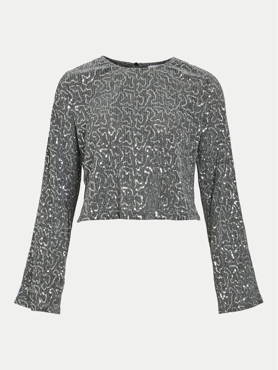 Vila Vila Bluza Sanadu 14101727 Srebrna Regular Fit